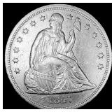 1847 Silver Seated Liberty Dollar CLOSELY UNCIRCUL
