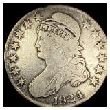 1824 Capped Bust Silver Half Dollar LIGHTLY CIRCUL