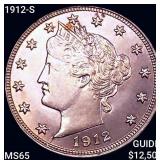 1912-S Liberty Victory Nickel GEM BU