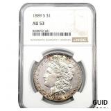 1889-S Morgan Silver Dollar NGC AU53