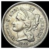 1865 Nickel Three Cent CLOSELY UNCIRCULATED