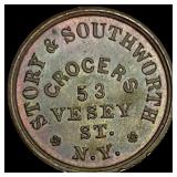 1863 Civil War Token Story & Southworth UNCIRCULA