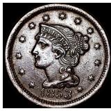 1853 Braided Hair Large Cent NEARLY UNCIRCULATED