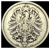 1875-A Germany Silver 1 Reichsmark NEARLY UNCIRCUL