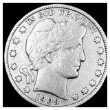 1909-S Silver Barber Half Dollar NICELY CIRCULATED