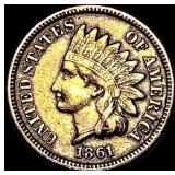 1861 Indian Head Cent NEARLY UNCIRCULATED