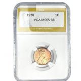 1928 Wheat Cent PGA MS65 RBMS65 RB
