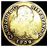 1802-MI Mexico 1 Escudo Gold Coin NICELY CIRCULATE