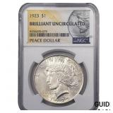 1923 Silver Peace Dollar NCG BU