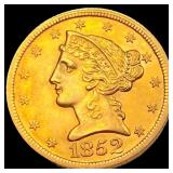 1852 $5 Gold Half Eagle