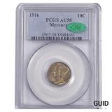 1916 CAC Mercury Silver Dime PCGS AU58