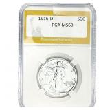 1916-D Walking Liberty Half Dollar PGA MS63