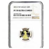 2012 1/10 OZ Gold Eagle $5 NGC PF70 Ultra Cameo