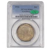 1936 CAC Lynchburg Half Dollar PCGS MS64
