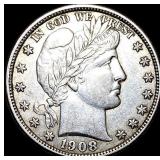 1908-D Silver Barber Half Dollar CLOSELY UNCIRCULA