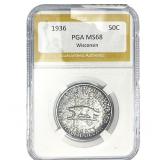 1936 Wisconsin Half Dollar PGA MS68
