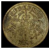 1863 Civil War Token Oliver Boutwell Troy NY LIGHT