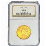 1901-S $10 Gold Eagle NGC MS62