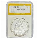 1872-CC Seated Liberty Dollar PGA MS64