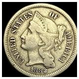 1882 Nickel Three-Cent Piece  NEARLY UNCIRCULATED