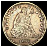 1877 Seated Liberty Quarter NEARLY UNCIRCULATED