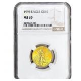1993 1/4 OZ Gold Eagle $10 NGC MS69