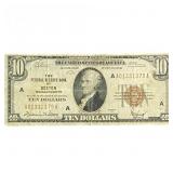1929 $10 Federal Reserve Bank Boston, MA