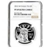 2013-W 1 OZ Platinum Eagle $100 NGC PF69 Ultra Cam