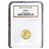 2006 1/10 OZ Gold Eagle $5 NGC MS70