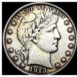 1913-S Silver Barber Half Dollar NEARLY UNCIRCULAT