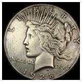 1928-S Silver Peace Dollar CLOSELY UNCIRCULATED