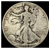 1929-D Silver Walking Liberty Half Dollar LIGHTLY
