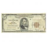 1929 $5 Federal Reserve Bank Boston, MA