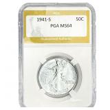 1941-S Walking Liberty Half Dollar PGA MS64