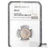1883 Liberty Victory Nickel NGC MS62 No Cents