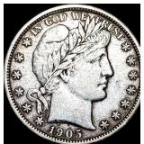 1905 Silver Half Dollar (Barber) NEARLY UNCIRCULAT