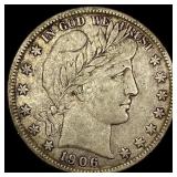1906-D Silver Barber Half Dollar NEARLY UNCIRCULAT