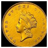 1855 Gold $1 Indian Princess Head Type 2 HIGH GRAD