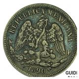 1890Ho Mexico 25 Centavos CLOSELY UNCIRCULATED