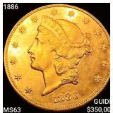 1886 $20 Gold Double Eagle CHOICE BU