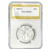 1941-S Walking Liberty Half Dollar PGA MS63+