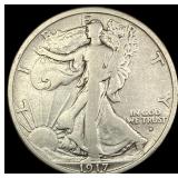 1917-D Silver Walking Liberty Half Dollar LIGHTLY