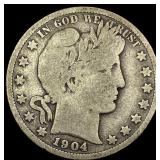 1904-S Silver Barber Half Dollar NICELY CIRCULATED