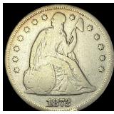 1872 Silver Seated Liberty Dollar  NICELY CIRCULA