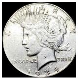1934 Peace Silver Dollar NEARLY UNCIRCULATED