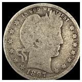 1897-O Silver Barber Quarter NICELY CIRCULATED