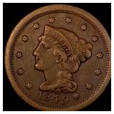 1849 Braided Hair Large Cent NEARLY UNCIRCULATED