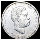 1883 Silver Hawaiian 1/2 Dollar CLOSELY UNCIRCULAT