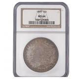 1887 Morgan Silver Dollar NGC MS64