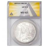 1879 Morgan Silver Dollar ANACS MS63